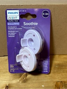 Philips Avent Soothie Pacifier Pink, 0-3 months Sealed, 2 Pacifiers